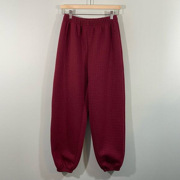 Princess Polly Women's Arabella Dark Red Quilted Pull On Jogger Size US 4 - Picture 2 of 8